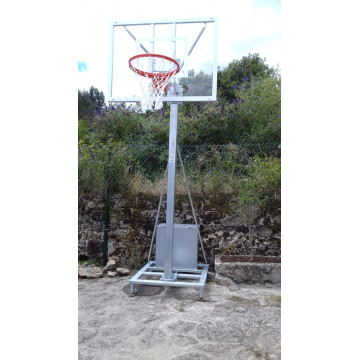 Jgo Canastas Galvanizadas Minibasket Deluxe Monotubo Trasladables 2 Ruedas Con Carro -Sin Tableros, Aros Y Redes)